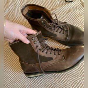 Guess Dark Brown Leather Boots dress casual office work everyday winter